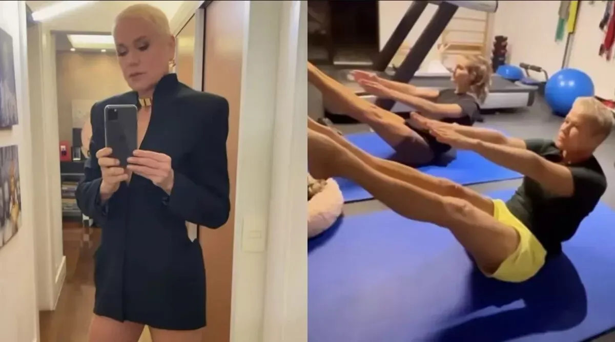 Xuxa exibe abdômen durante treino fitness e inspira seguidores: "Bora começar a semana"